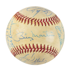 Lot #9308  NY Yankees 1977 Team Signed Baseball - Image 1