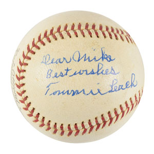 Lot #9280 Tommy Leach Signed Baseball - Image 1