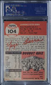 Lot #9120  1953 Topps #104 Yogi Berra PSA EX-MT 6 - Image 2