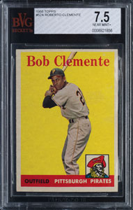 Lot #9131  1958 Topps #52A Roberto Clemente Beckett Near Mint+ 7.5