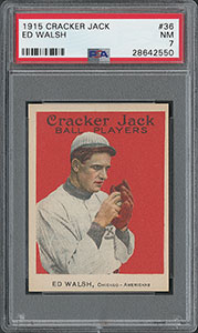 Lot #9069  1915 Cracker Jack #36 Ed Walsh PSA NM 7