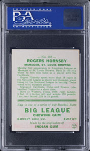 Lot #9089  1933 Goudey #188 Rogers Hornsby PSA NM 7 - Image 2