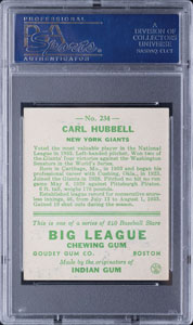 Lot #9096  1933 Goudey #234 Carl Hubbell PSA EX-MT 6 - Image 2