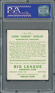 Lot #9085  1933 Goudey #110 Goose Goslin PSA NM 7 - Image 1