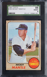Lot #9154  1968 Topps #280 Mickey Mantle SGC 88 NM/MT 8