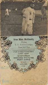 Lot #9353  1907 Joe 'Iron Man' McGinnity Moving Picture Postcard - Image 1