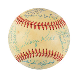 Lot #9238  Baseball Hall of Famers Signed Baseball - Image 1