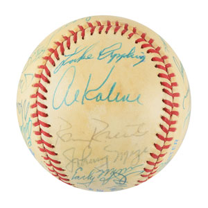 Lot #9238  Baseball Hall of Famers Signed Baseball - Image 2