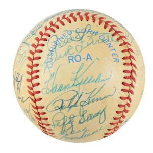 Lot #9238  Baseball Hall of Famers Signed Baseball - Image 3