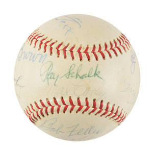 Lot #9240  Baseball Legends Signed Baseball - Image 1