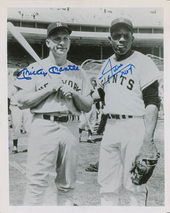 Lot #9283 Mickey Mantle and Willie Mays Signed Photograph - Image 1