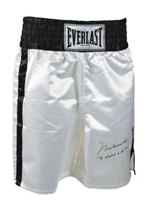 Lot #9459 Muhammad Ali Signed Boxing Trunks - Image 1