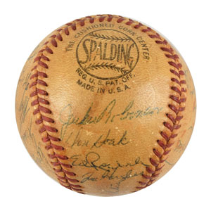 Lot #9245  Brooklyn Dodgers 1955 Signed Baseball - Image 1