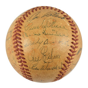 Lot #9245  Brooklyn Dodgers 1955 Signed Baseball - Image 3
