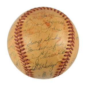 Lot #9245  Brooklyn Dodgers 1955 Signed Baseball - Image 4