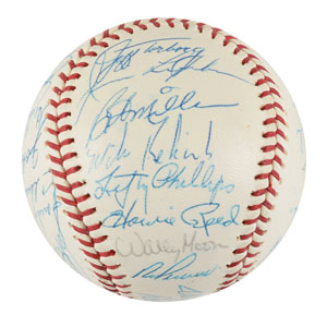 Lot #9276  LA Dodgers 1965 Signed Baseball - Image 4