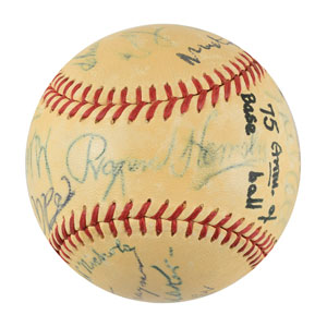Lot #9237  Baseball Hall of Famers Signed Baseball - Image 2