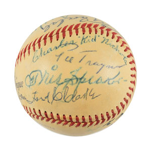 Lot #9237  Baseball Hall of Famers Signed Baseball - Image 3