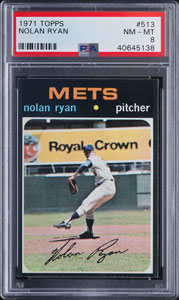 Lot #9158  1971 Topps #513 Nolan Ryan PSA NM-MT 8