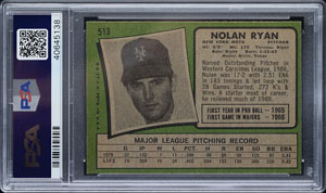Lot #9158  1971 Topps #513 Nolan Ryan PSA NM-MT 8 - Image 2