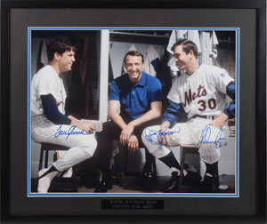 Lot #9299  NY Mets: Seaver, Ryan, and Koosman Signed Photograph - Image 1