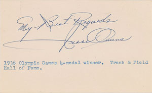 Lot #9561 Jesse Owens Signature