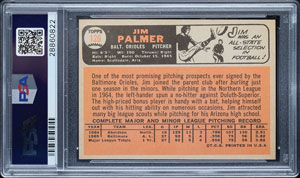 Lot #9148  1966 Topps #126 Jim Palmer Rookie Card PSA NM-MT 8 - Image 2