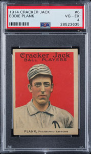 Lot #9058  1914 Cracker Jack #6 Eddie Plank PSA VG-EX 4
