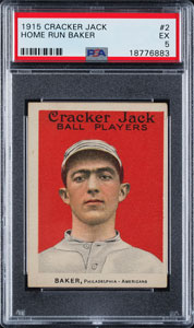 Lot #9066  1915 Cracker Jack #2 Home Run Baker PSA EX 5