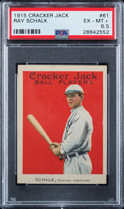 Lot #9071  1915 Cracker Jack #61 Ray Schalk PSA EX-MT+ 6.5