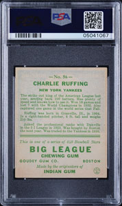 Lot #9098  1933 Goudey #56 Red Ruffing PSA NM 7 - Image 2