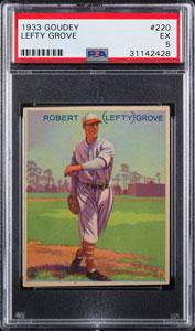 Lot #9094  1933 Goudey #220 Lefty Grove PSA EX 5 - Image 1