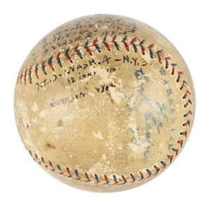 Lot #9273 Walter Johnson 1924 World Series Signed Baseball  - Image 2
