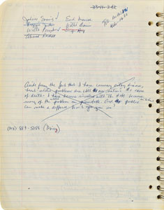 Lot #9488 Arthur Ashe's Contacts Notebook