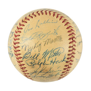 Lot #9304  NY Yankees 1952 Team-Signed Baseball - Image 2