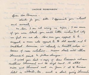 Lot #9323 Jackie Robinson Autograph Letter Signed