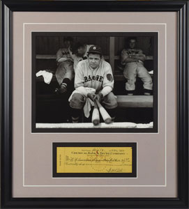 Lot #9332 Babe Ruth Signed Check - Image 1
