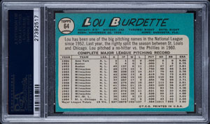 Lot #9141  1965 Topps #64 Lou Burdette PSA GEM MINT 10
 - Image 2