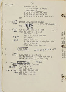 Lot #177  Apollo 9 Flown Command Module Checklist - Image 7