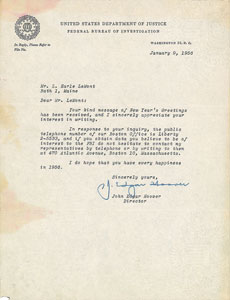 Lot #429 J. Edgar Hoover - Image 1