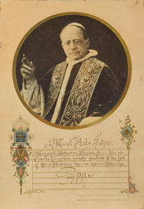 Lot #447  Pope Pius XI - Image 1