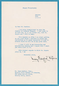 Lot #895 Douglas Fairbanks, Sr and Mary Pickford - Image 1