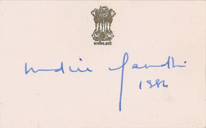 Lot #420 Indira Gandhi - Image 1