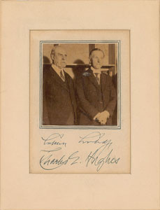 Lot #304 Calvin Coolidge and Charles Evans Hughes