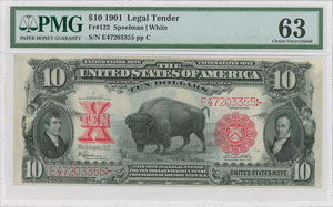 Lot #352  Fr. 122 $10 1901 Legal Tender Bison Note - Image 1