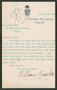 Lot #27 William Crookes Typed Letter Signed - Image 1