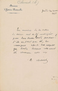 Lot #26 Michel Eugene Chevreul Autograph Letter Signed - Image 1