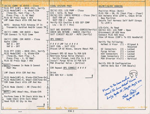 Lot #107 Dave Scott's Apollo 15 Flown Lunar Module Cue Card - Image 1