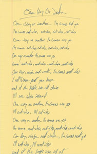 Lot #2338  Blondie: Debbie Harry Handwritten Lyrics - Image 1