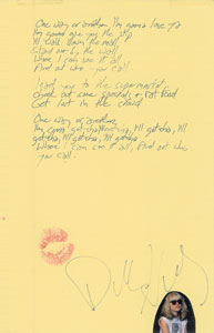 Lot #2338  Blondie: Debbie Harry Handwritten Lyrics - Image 2
